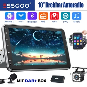 DAB+ Autoradio Mit Bildschirm Navigation Android 13 1 DIN KAM Drehbarer 10.1'' - Bild 1 von 14