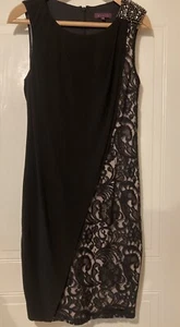 Debut Size 14 Occasion Shift Dress Side Lace, sequined shoulder, Lined - Picture 1 of 10