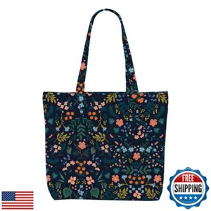 Floral Canvas Tote Bag Canvas Bag with Pocket for Shopping Work Gym Large Reu - Picture 1 of 5