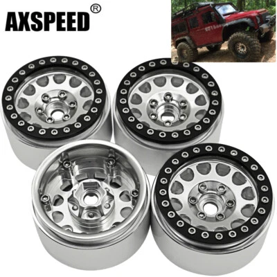 4x 1.9" Alloy Beadlock Wheels rims Felgen für 1/10 RC Axial SCX10 D90 TRX-4 - Bild 1 von 4