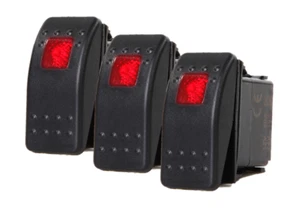 MarkDown Marine Bootsanhänger Wohnmobil 3 Wippe Schalter Ein-Aus SPST 3 Pin 1 rote LED Auto - Bild 1 von 4