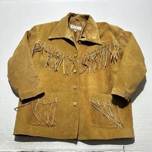 188 West Suede Leather Fringe Jacket Women’s M Coat Boho Western Yellowstone - Picture 1 of 14