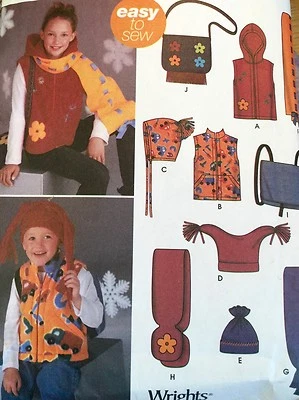 CUT VINTAGE 2003 'SIMPLICITY' KIDS OUTDOOR ACCESSORIES HAT SCARF PATTERN  5285 - Image 1 of 2