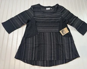 Habitat Clothes To Live In Black & White Tunic Top Blouse Women Large NEW 5 - Picture 1 of 5