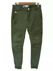 Nena & Pasadena NXP Men's Green Cuffed Jogger Cargo Pants Size 30 Zip Fly - Picture 1 of 5