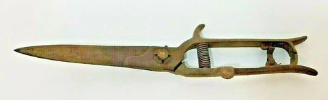 Vintage Pruning Shears Trimmers Unknown Maker Green Paint Cover