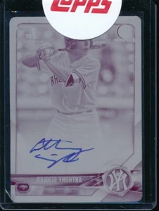 ANTHONY SEIGLER AUTO 2018 Bowman Draft Chrome Autograph PRINTING PLATE #1/1 RC - Picture 1 of 2