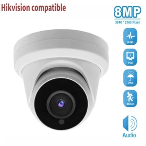 Cámara IP de Seguridad POE Exterior Compatible con Hikvision 8MP 4K Micrófono Incorporado - Imagen 1 de 10