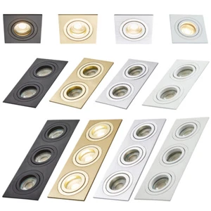 Litecraft Evra Recessed Downlight Tiltable GU10 Ceiling Spotlight in 4 Colours - Picture 1 of 73