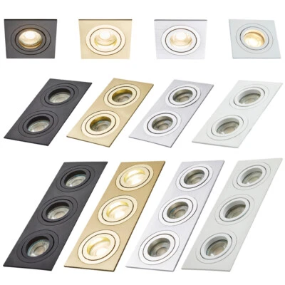 Litecraft Evra Recessed Downlight Tiltable GU10 Ceiling Spotlight in 4 Colours