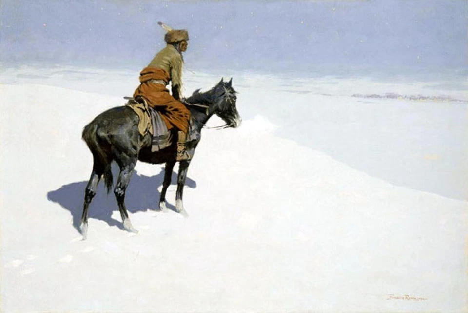 Impresión artística de archivo Frederic Remington The Scout Friends or Foes 1905 17"x 22" Foto 1 de 1