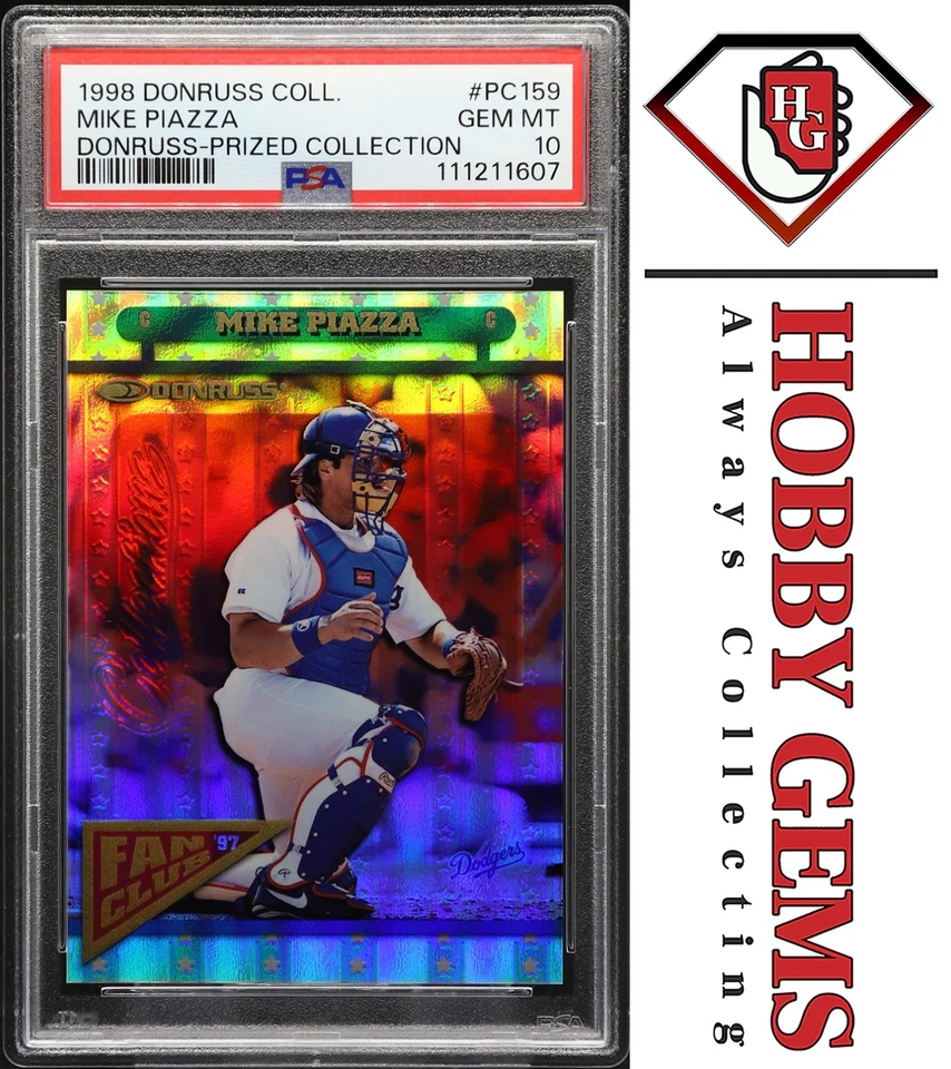 MIKE PIAZZA PSA 10 1998 Donruss Prized Collections Donruss Fan Club '97 #PC159 - Image 1 of 2