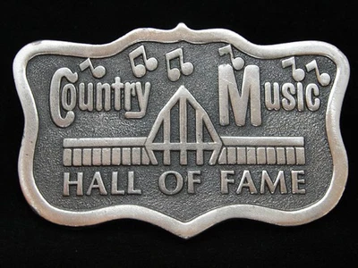 OC01120 VINTAGE AÑOS 70 **SALÓN DE LA FAMA DE LA MÚSICA COUNTRY** HEBILLA DE CINTURÓN DE PELTRE Foto 1 de 2