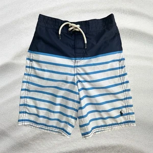 Polo Ralph Lauren Boys Blue Striped Swim Trunks Shorts Size 7 EUC - Picture 1 of 5
