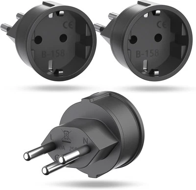 Reiseadapter, 3 Stück DE auf Schweiz Adapter/EU auf Schweiz  - Bild 1 von 4