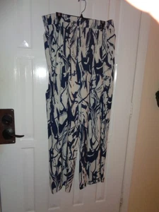 lululemon Pants Stretch Palazzo Black White Wide Leg Drawstring Size 14 - Picture 1 of 3