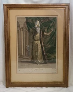 1714 "Le Grand Visir, en Habit et en Turban de Ceremonie" handkoloriert & vergoldet - Bild 1 von 8