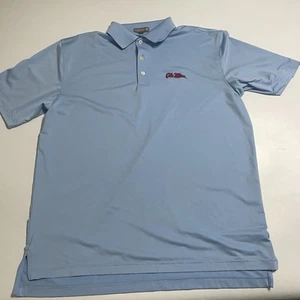 Peter Millar Summer Comfort Ole Miss Rebels Mens Golf Polo Large Sky Blue - Bild 1 von 8