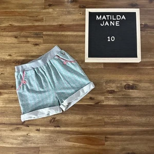Matilda Jane Happy and Free Blue Gray Pink Stripe Knit Double Dutch Shorts 10 - Picture 1 of 6