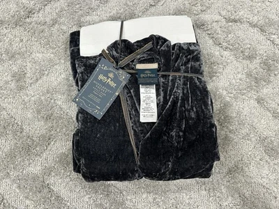 Pottery Barn Teen Harry Potter HUFFLEPUFF VELVET Adult Robe NWT L/XL Gray - Image 1 of 4