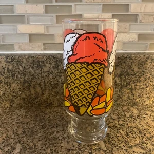 Vaso de vidrio gráfico helado vintage MCM 6,5 pulgadas de alto - Imagen 1 de 4