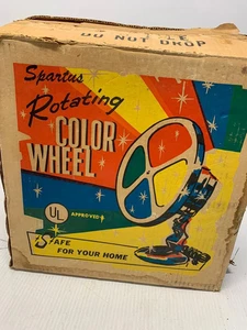 Spartus 880 Rotating Color Wheel Christmas Aluminum Tree Light w/Original Box VG - Picture 1 of 14