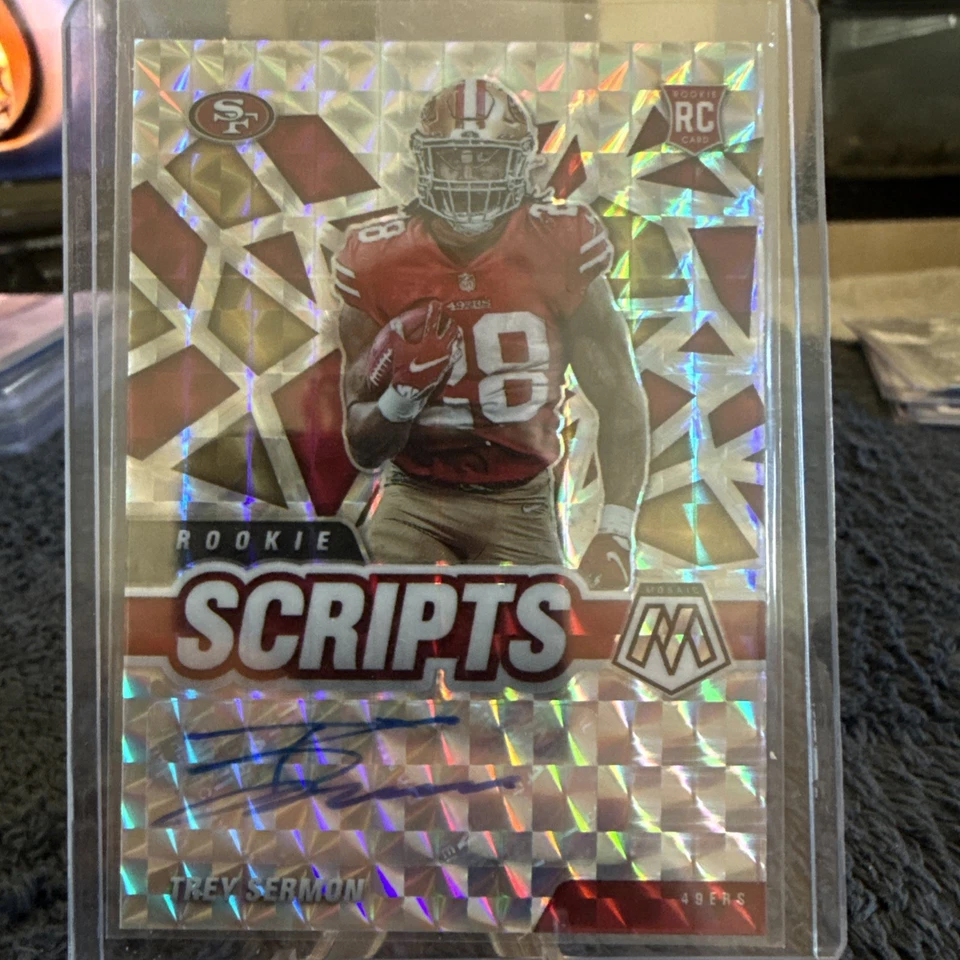 2021 Panini Mosaic Rookie Scripts Trey Sermon #RS-24 Auto RC - Image 1 of 3