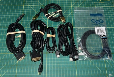 7 HDMI And Display Port Cables PC Video Lot Foto 1 de 4