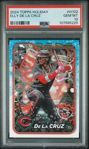 2024 TOPPS HOLIDAY #H102 ELLY DE LA CRUZ PSA 10 Reds - Picture 1 of 2