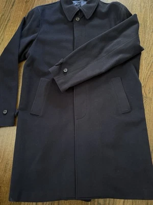 Sid Mashburn Travelers Trench Coat Navy Wool Cashmere Sz L - Image 1 of 4