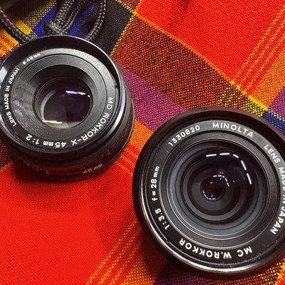 Minolta Rokkor Lenses 28mm F3.5 And 45mm F2 - Image 1 of 4