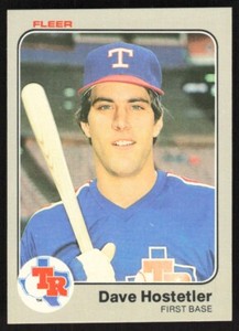 1983 Fleer Baseball Card Dave Hostetler RC #569 Texas Rangers