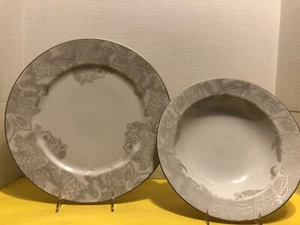 Ralph Lauren Satin Paisley large dinner/serving plate (2) & (1) large serving bo - Picture 1 of 3