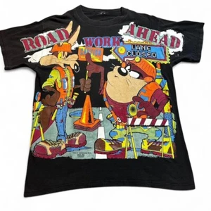 T-shirt vintage 1995 Looney tunes stampa all over taglia XL difetto - Foto 1 di 5