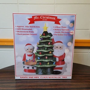 Mr Christmas Nostalgic Ceramic Tree Santa & Mrs Claus Large 12" Version New NIB - Picture 1 of 4