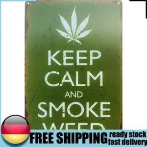 „Keep Calm and Smoke Weed“-Platte, Vintage-Metallblechschild, dekoratives Eiseng - Bild 1 von 6