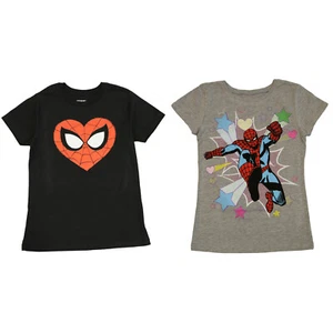 Marvel ☆ Girls' Spiderman Has Heart T-Shirt ☆ Sizes XS-XL - Picture 1 of 5