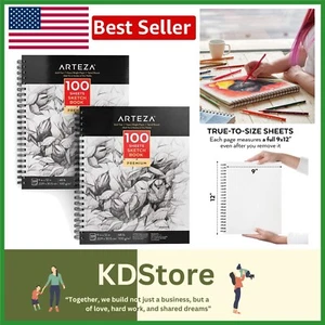 Versatile 9x12 Acid-Free Sketch Pad Set – 200 Pages for Unlimited Creativity - Picture 1 of 8