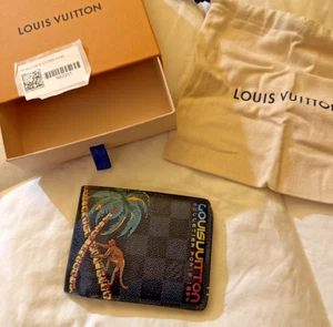 PORTAFOGLIO uomo Louis Vuitton usato nero damier GIUNGLA COBALTO - Foto 1 di 22