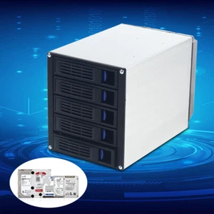 HDD Enclosure Hot Swap Cage 5-Bay 3 x 5.25" Drive Bays 5x SATA 3.5"/2.5"Sas HDD - Picture 1 of 10