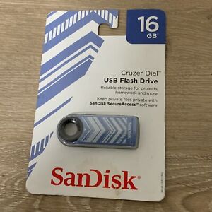 📀 SanDisk Cruzer Dial USB Flash Drive 16GB - BLUE NEW