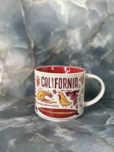Starbucks CALIFORNIA The Golden State, Been There Series, Red & Yellow 14 oz Mug - Picture 1 of 4