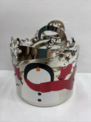 Bath And Body Works Snowman Metal Candle Holder - Image 1 of 4