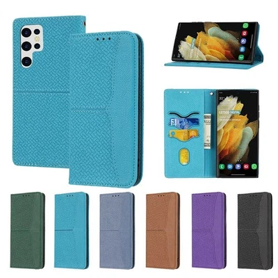 PU Leather Case Flip Wallet Phone Cover For Samsung Galaxy S24 Ultra S23 S22 A54 - Image 1 of 4