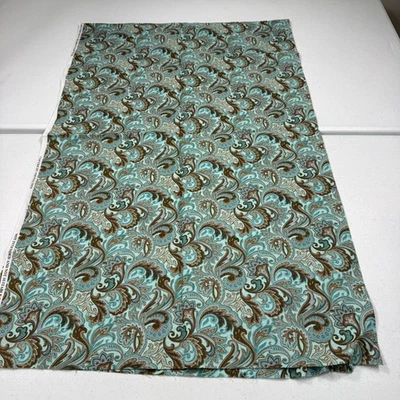 fabric green floral paisley feather quilting cotton 46x72 2 yards - Image 1 of 4