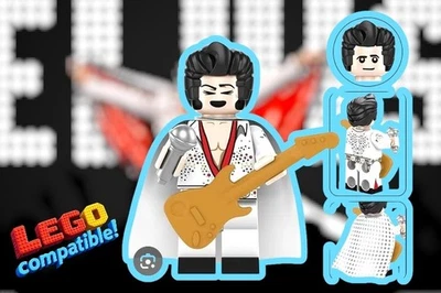 Elvis Presley Minifigure W/ Cape The King Collector Exclusive Custom Figure Set - Image 1 of 4