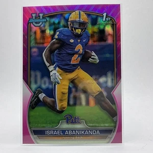 2022 Bowman University Chrome - Israel Abanikanda #95 Pink Refractor (RC) PITT - Picture 1 of 1