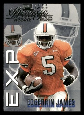 1999 Playoff Prestige EXP #EX37 Edgerrin James Rookie RC Card - Image 1 of 2
