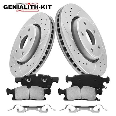 Front Drilled Rotors + Ceramic Brake Pad for Dodge Durango Jeep Grand Cherokee Foto 1 de 4