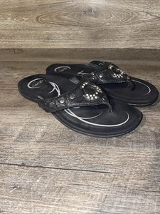 Abeo Bio Comfort System SUNRISE BLACK Bling Sandals - Sz 7 Women’s - Picture 1 of 11